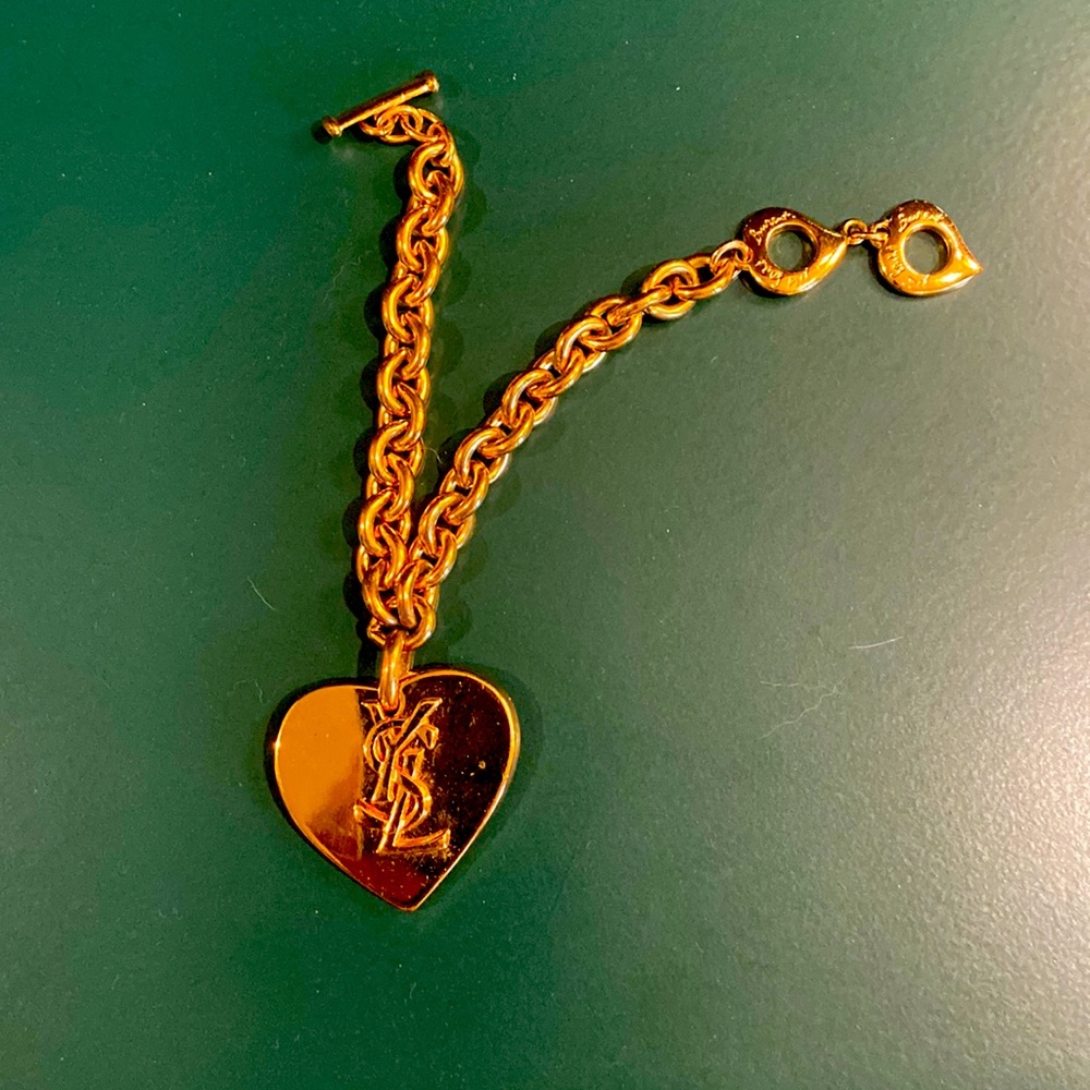 Genuine YSL gold plated vintage heart bracelet